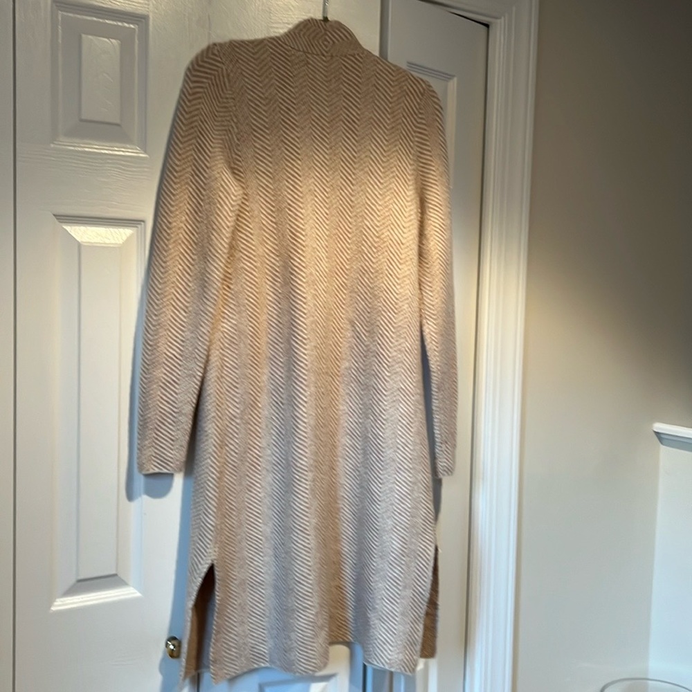 Loft Open Front Chevron Pattern Sweater Cardigan - image 7